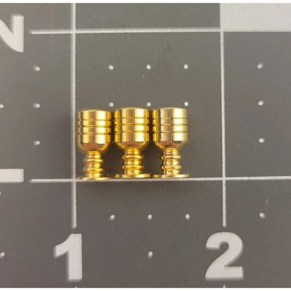 Vintage Doll House Dollhouse Furniture Brass Miniature 1/2" Metal Goblet Cup - Picture 4 of 6